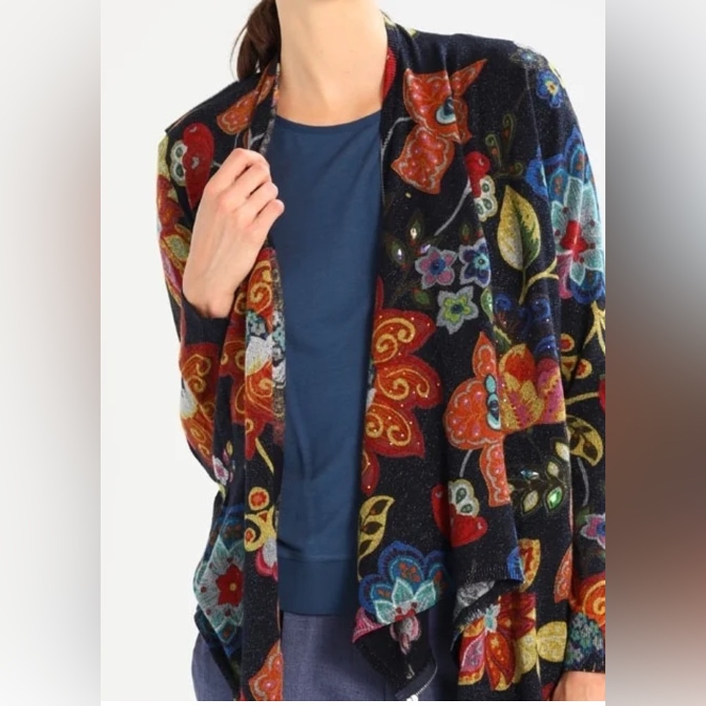 Desigual cowl neck floral print sweater size XS NWT
